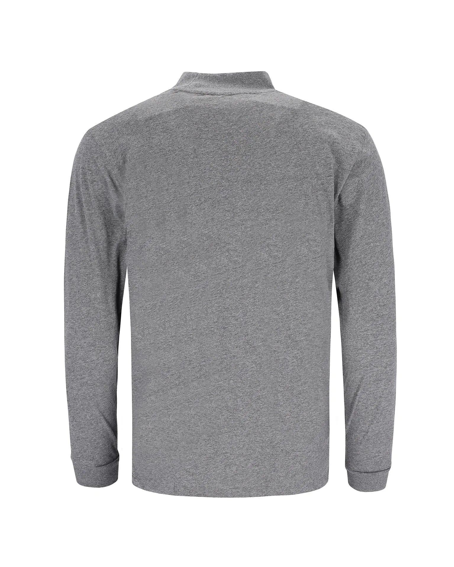 Graues Langarm-Shirt mit Rollkragen.