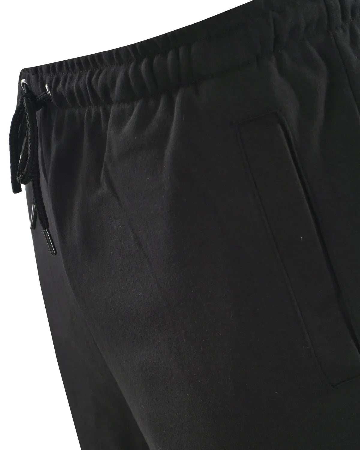 Schwarze Jogginghose mit Kordelzug, Seitentaschen und elastischem Bund