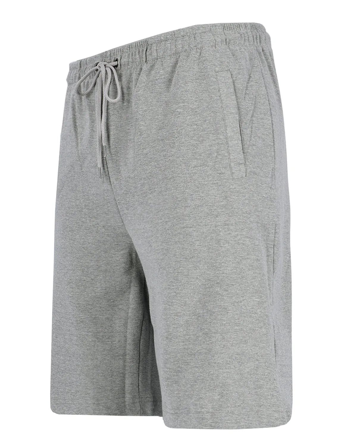 Graue Baumwollshorts mit Kordelzug und Taschen.