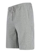Graue Baumwollshorts mit Kordelzug und Taschen.