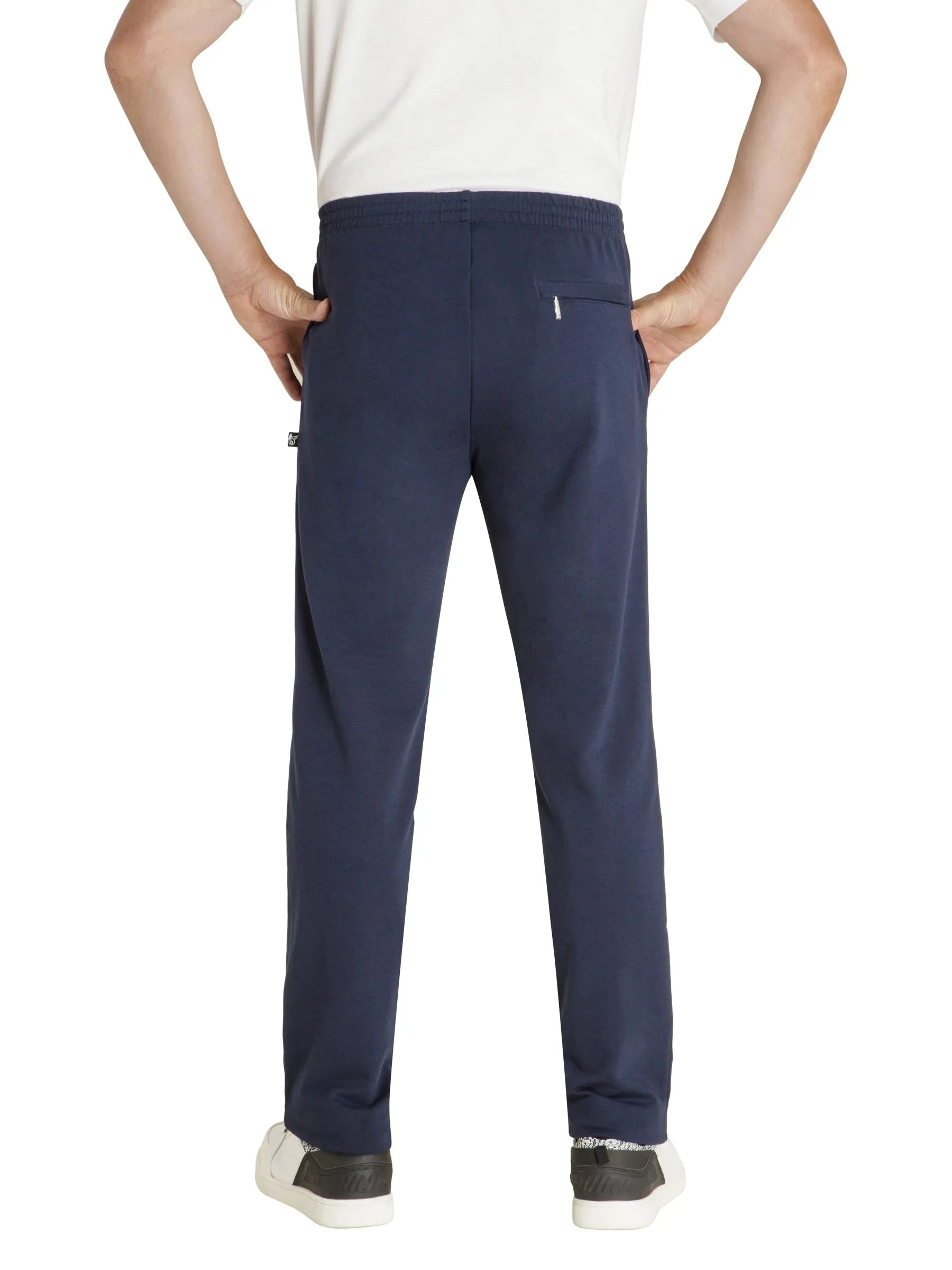 Navyblaue basic sweathose stay fresh mit kordelzugbund und seitentaschen aus atmungsaktivem material für sport und freizeit
