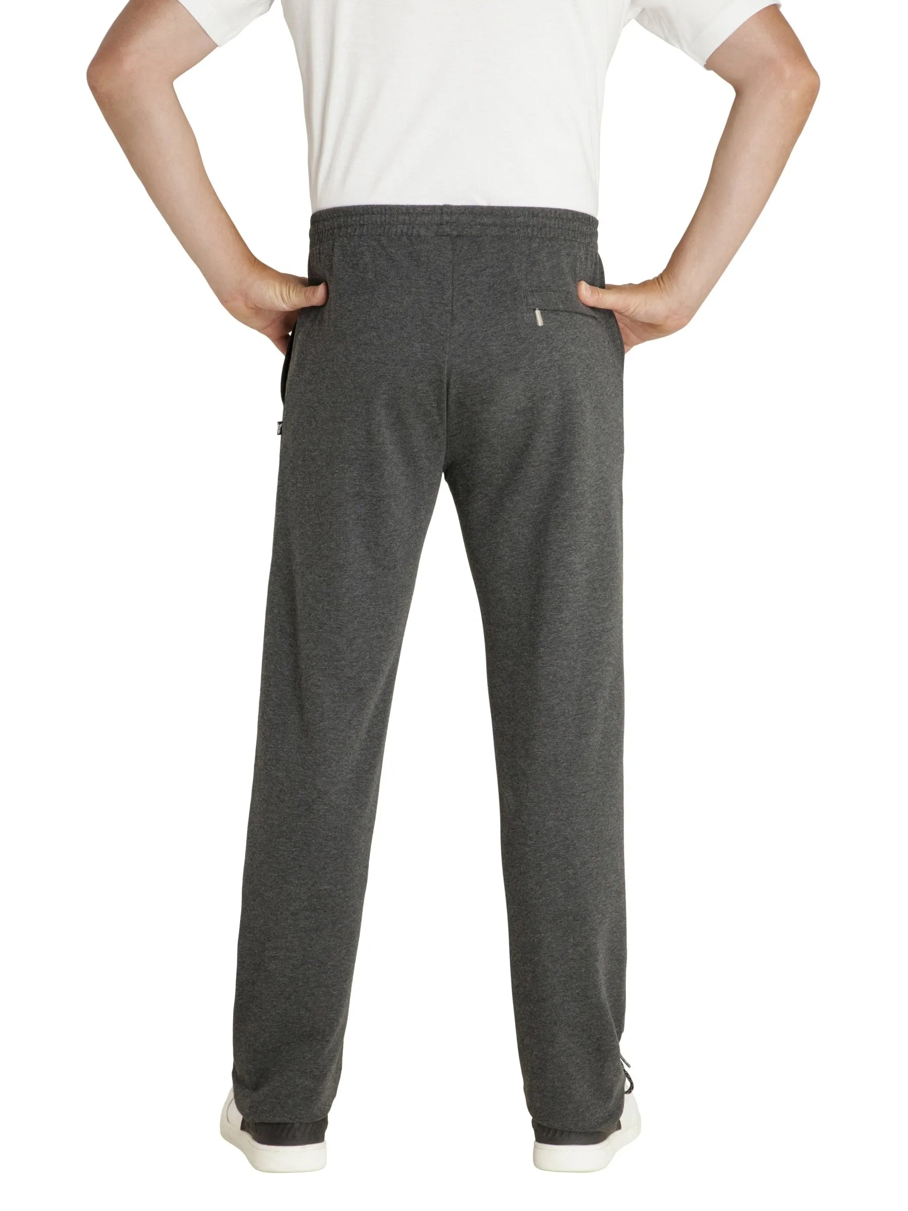 Basic sweathose stay fresh in dunkelgrau meliert mit entspanntem sitz und seitentaschen aus weichem material