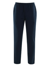 Dunkelblaues, schlank geschnittenes basic sweathose stay fresh mit elastischem bund aus atmungsaktivem material