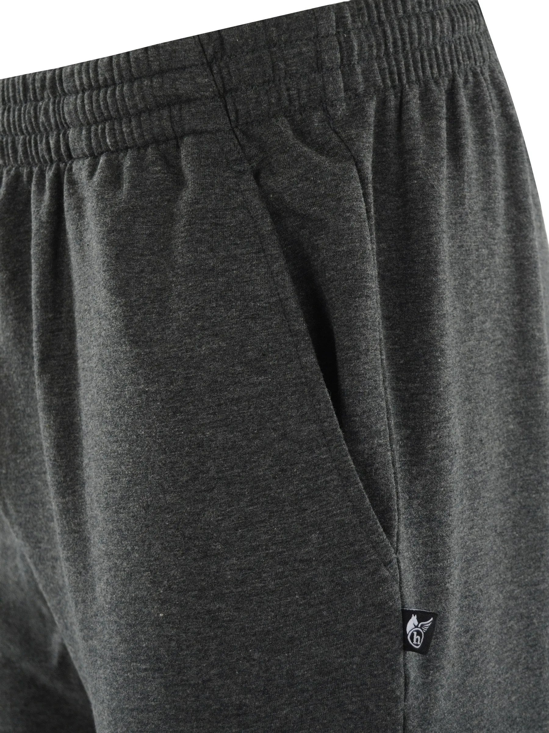Basic sweathose stay fresh in dunkelgrauem meliertem sweatstoff mit elastischem bund und kleinem schwarzem logo