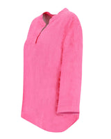 Neonpinke Jacke mit Reißverschluss, lässiger Passform und langen Ärmeln.