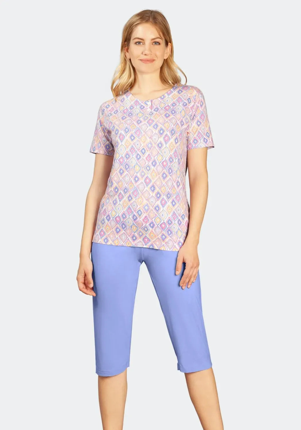 Capri Schlafanzug Premium Cotton / Tencel - 46015-701-36/38 - Hajo Mode
