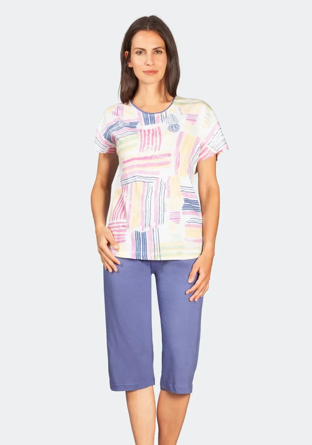 Capri Schlafanzug Premium Cotton / Tencel - 46047-990-36/38 - Hajo Mode