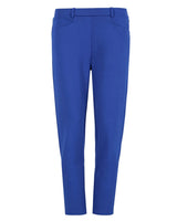 Königsblaue Stretch-Hose mit hoher Taille und schmaler Passform.