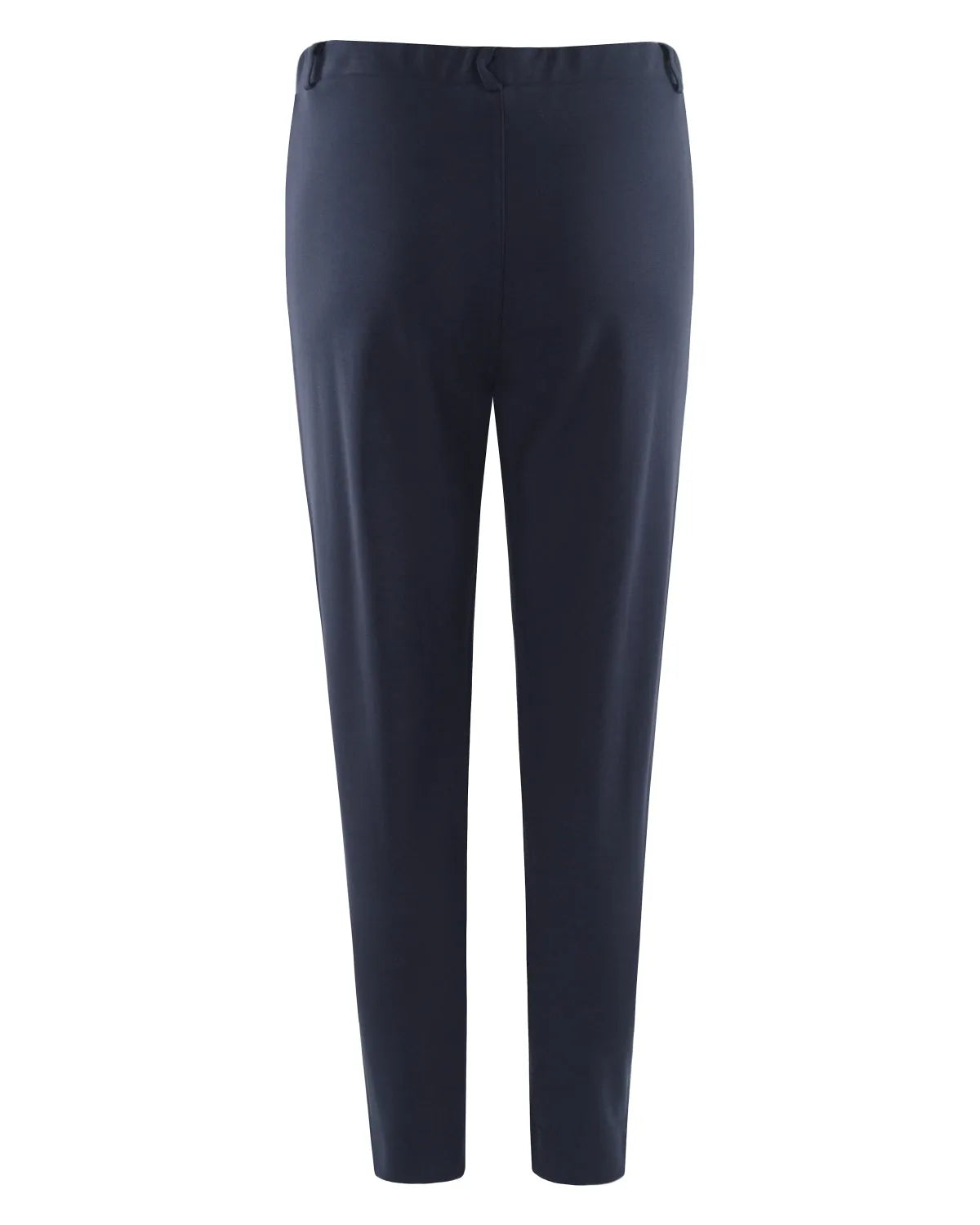 Damen 7/8 interlock stretchhose navy blaue, gerade geschnittene, maßgeschneiderte hose mit subtilen falten