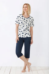 Damen Capri-Schlafanzug Klima-Light - 46206-634-36/38 - Hajo Mode
