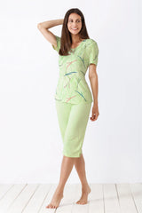 Damen Capri-Schlafanzug Klima-Soft - 46198-424-36/38 - Hajo Mode