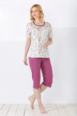 Damen Capri-Schlafanzug Pemium Cotton - 46235-994-36/38 - Hajo Mode