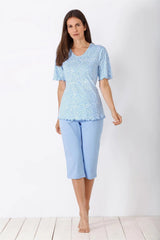 Damen Capri-Schlafanzug Premium Cotton - 46241-621-36/38 - Hajo Mode