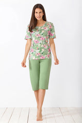 Damen Capri-Schlafanzug Premium Cotton/Tencel - 46214-592-36/38 - Hajo Mode