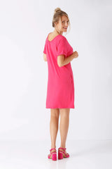 Vibrante pink Damen La vie en rose Tunika mit Schalkröcken