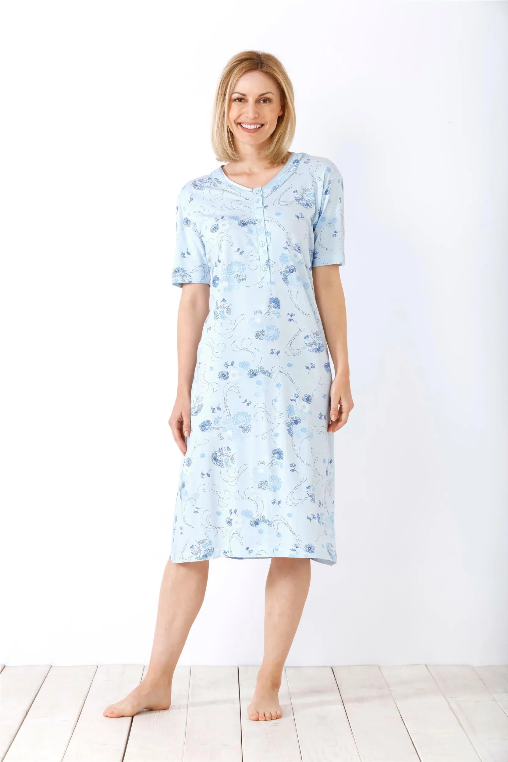 Damen Nachthemd Premium Cotton/Modal - 46273-621-36/38 - Hajo Mode