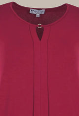 Damen Shirt mit Schmucköse und Biese Blousonform - 19449-359-38 - Hajo Mode