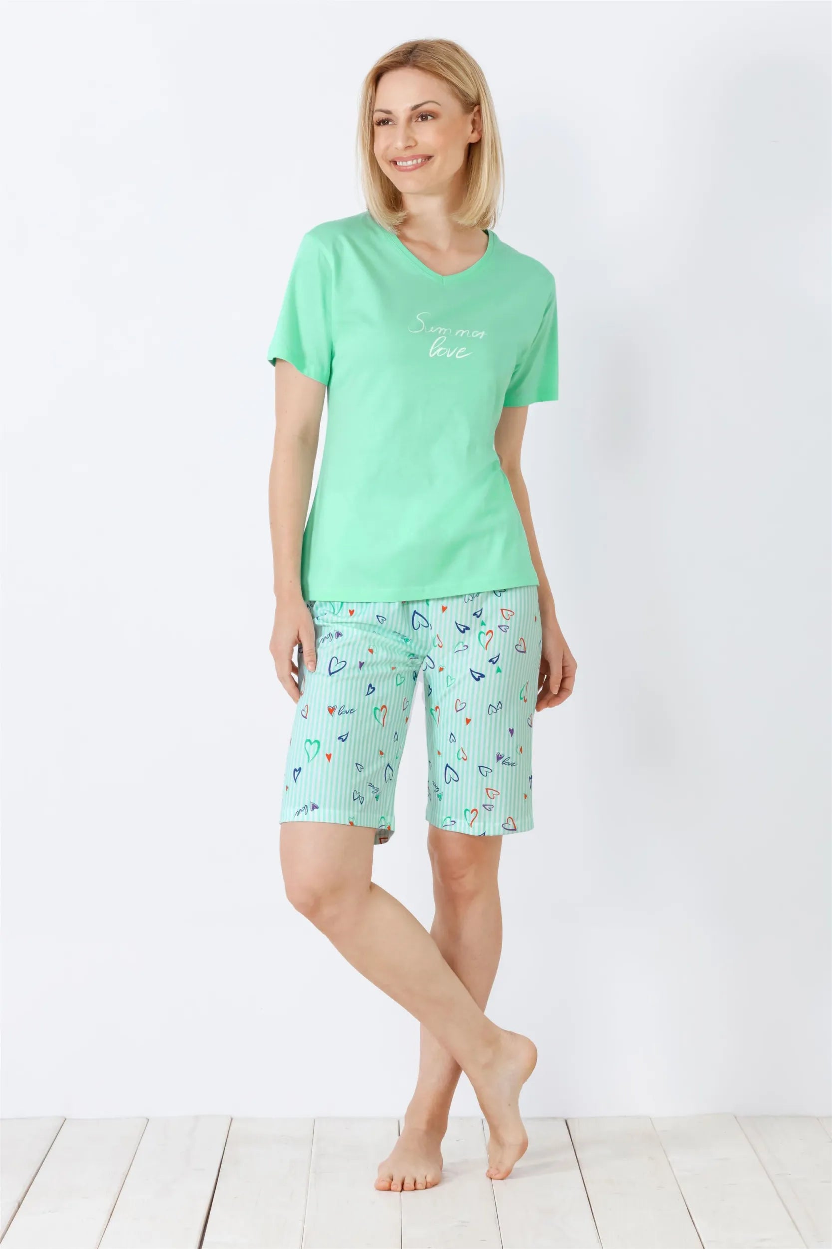 Damen Shorty-Schlafanzug Premium Cotton - 46254-509-36/38 - Hajo Mode