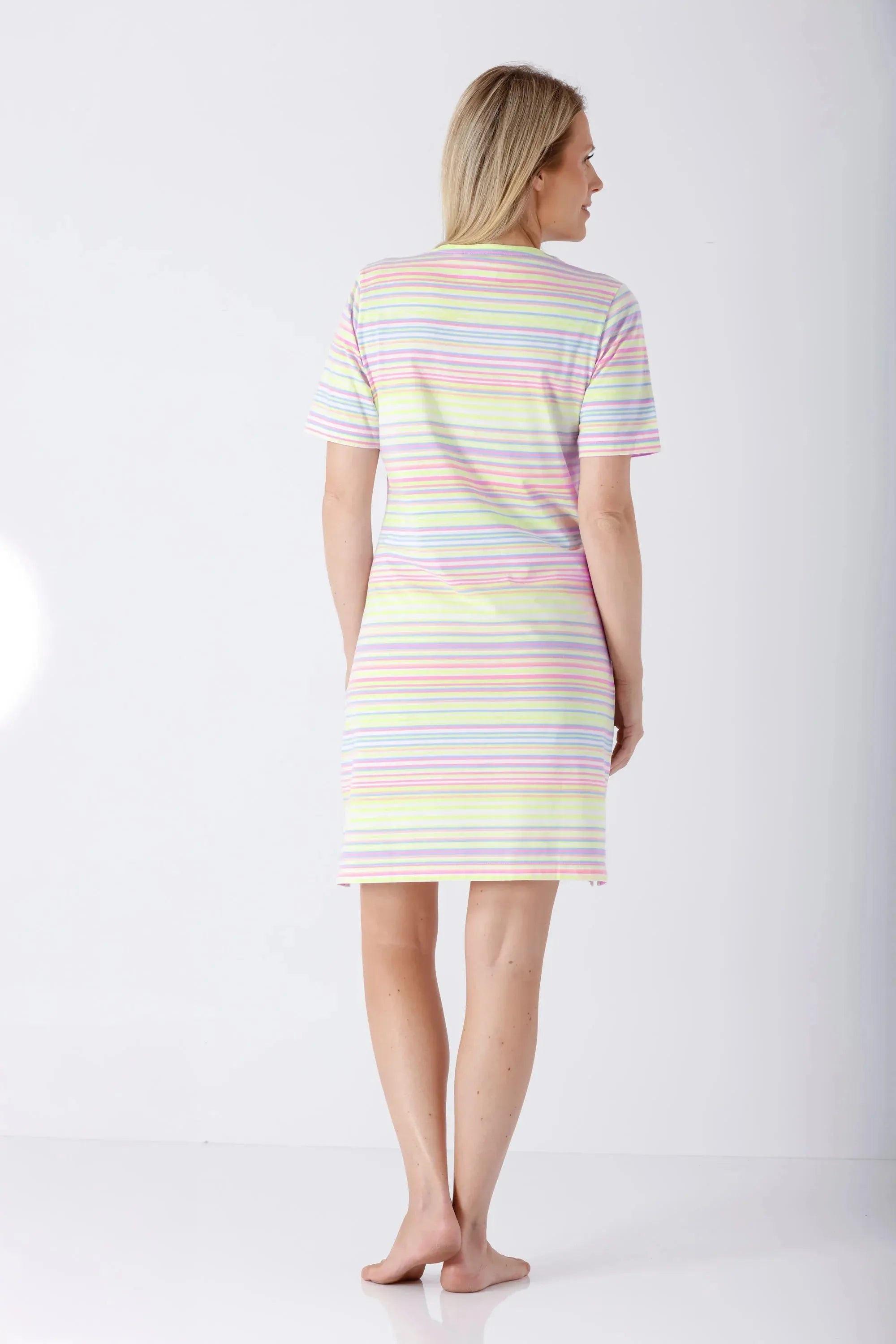 Damen Sleepshirt Klima Komfort Das Original pastellgestreift aus Baumwolle