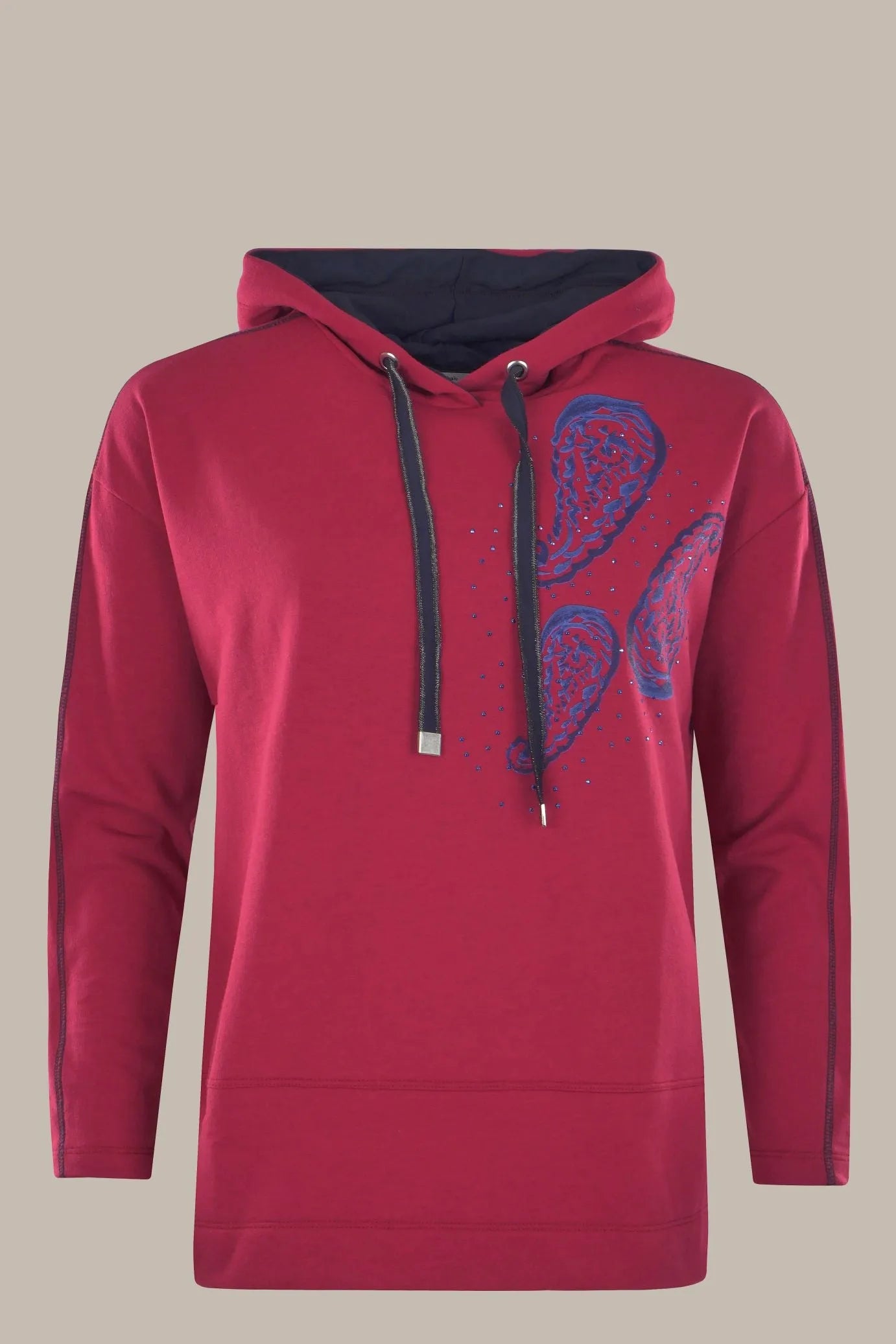 Damen Sweat-Hoody mit Zierstepp - 19445-359-38 - Hajo Mode