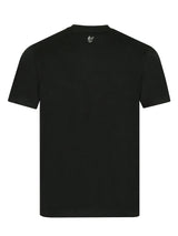 Schwarzes kurzarm-doppelpack-t-shirt rundhals mit kleinem silberlogo am ausschnitt aus hochwertigem material