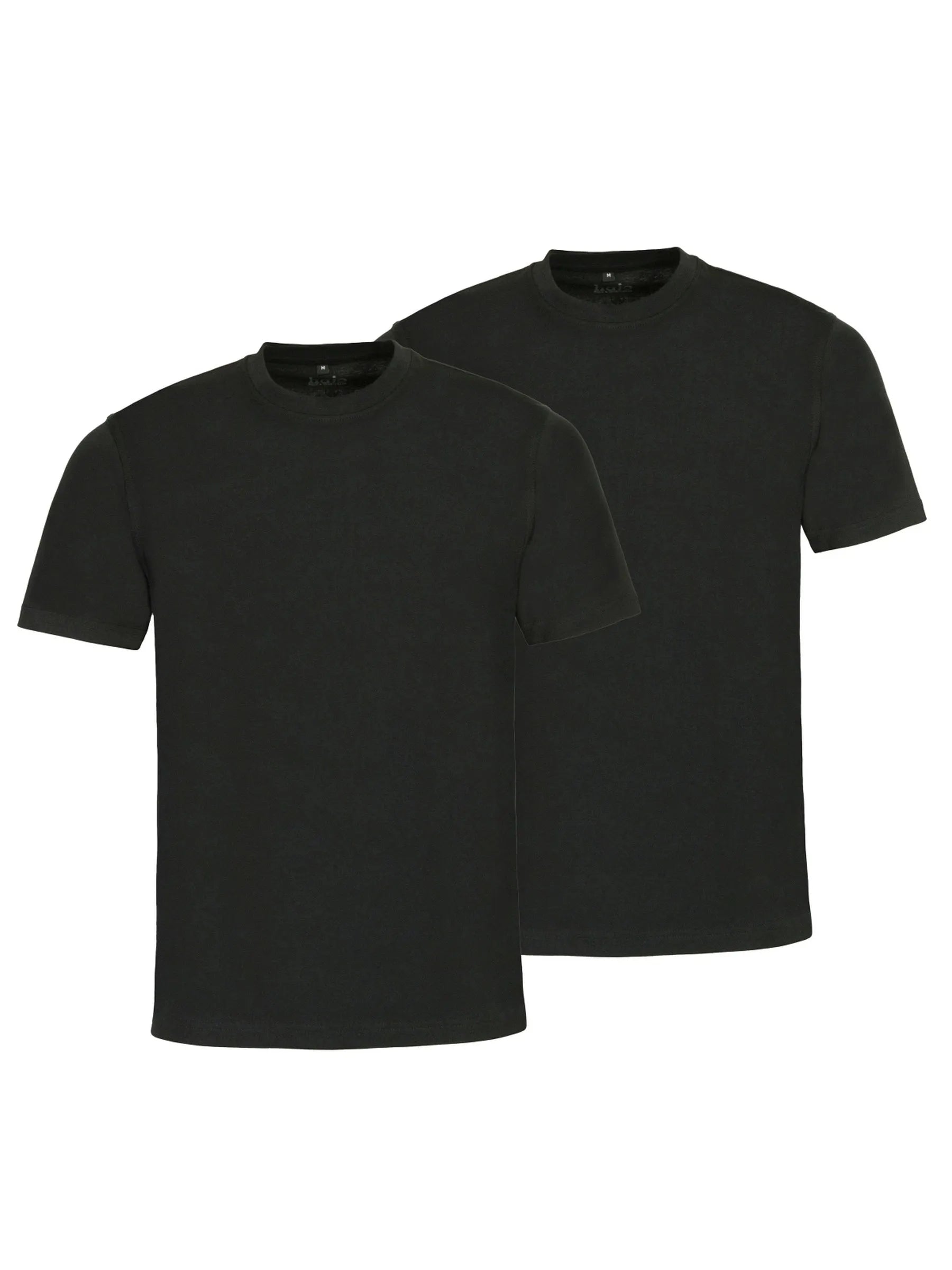 Doppelpack t-shirt rundhals schwarze baumwoll-t-shirts mit rundhalsausschnitt für den alltag