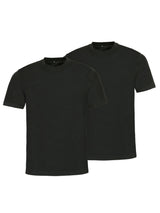 Doppelpack t-shirt rundhals schwarze baumwoll-t-shirts mit rundhalsausschnitt für den alltag