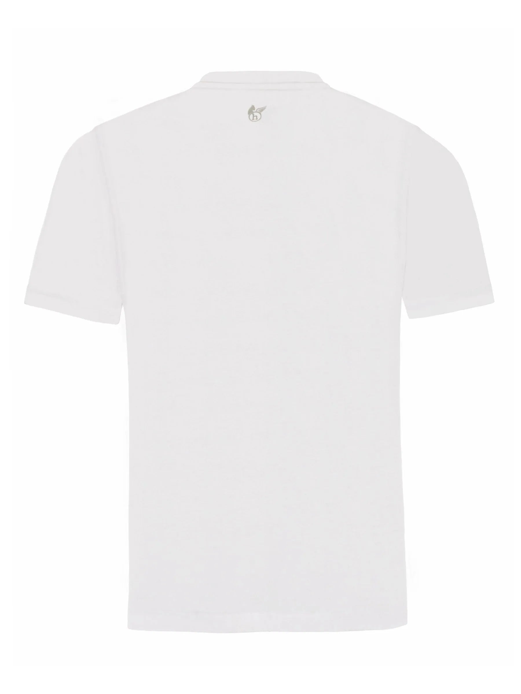 Weißes kurzarm-doppelpack-t-shirt mit v-ausschnitt und kleinem bestickten logo am ausschnitt