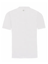 Weißes kurzarm-doppelpack-t-shirt mit v-ausschnitt und kleinem bestickten logo am ausschnitt