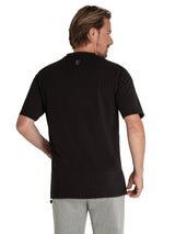 Schwarzes kurzarm-doppelpack-t-shirt mit v-ausschnitt und kleinem logo am ausschnitt aus hochwertiger baumwolle