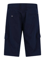 Rückseite elastische Bermudashort Cargotaschen dunkel navy mit Logo