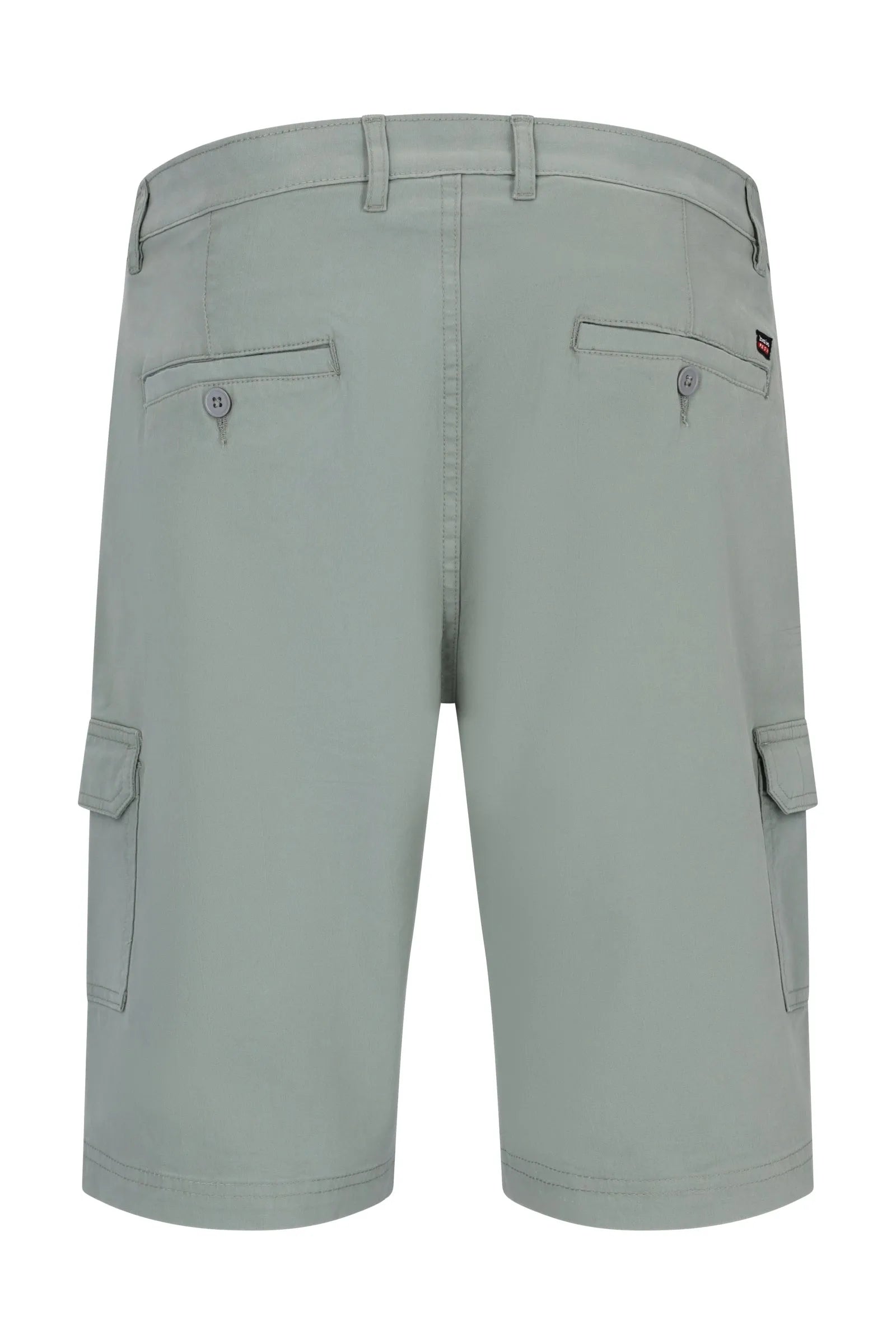 Elastische Bermudashort mit Cargotaschen in hellgrau, robustem Stoff