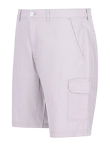 Helle graue elastische Bermudashort mit Cargotaschen, Knopfschluss