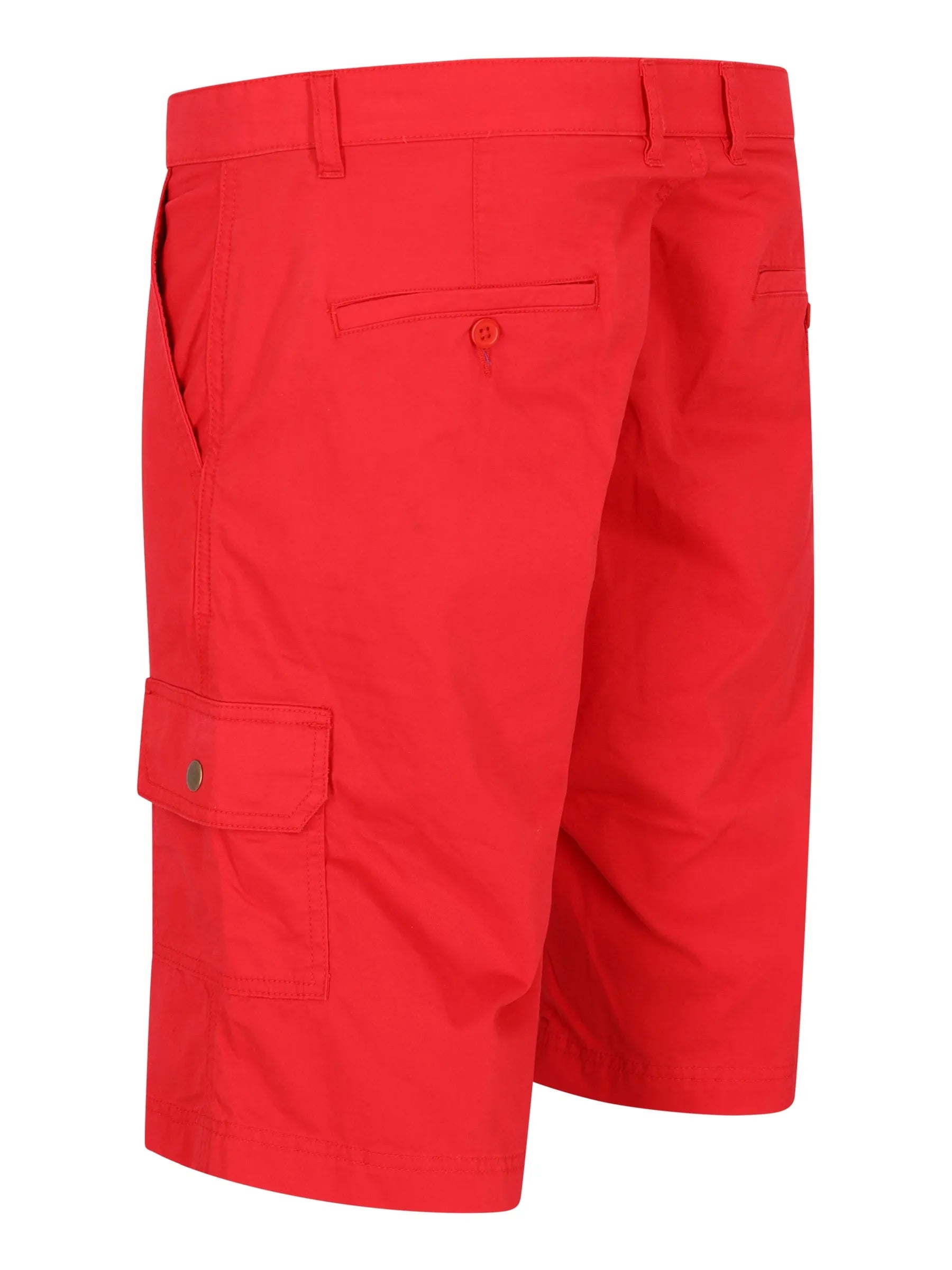 Helle rote elastische Bermudashort mit Cargotaschen, robustem Stoff und Seitentaschen