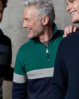 Flächenteiler-Sweatshirt in Strukturmix - 27501-500-48 - Hajo Mode