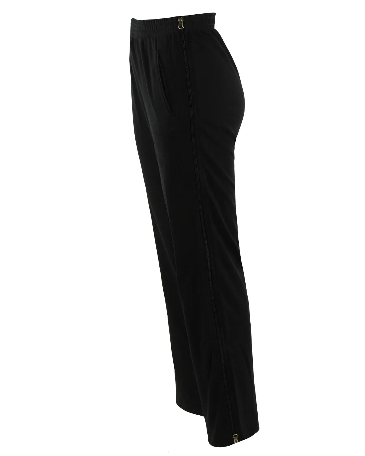 Schwarze Samthose mit dezentem Schimmer und elastischem Bund.