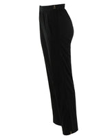 Schwarze Samthose mit dezentem Schimmer und elastischem Bund.