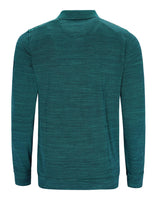 Tealfarbener Pullover mit Reißverschluss, gerippten Details und Tasche