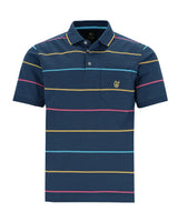 gestreiftes Poloshirt in Strukturmix - 27554-638-48 - Hajo Mode