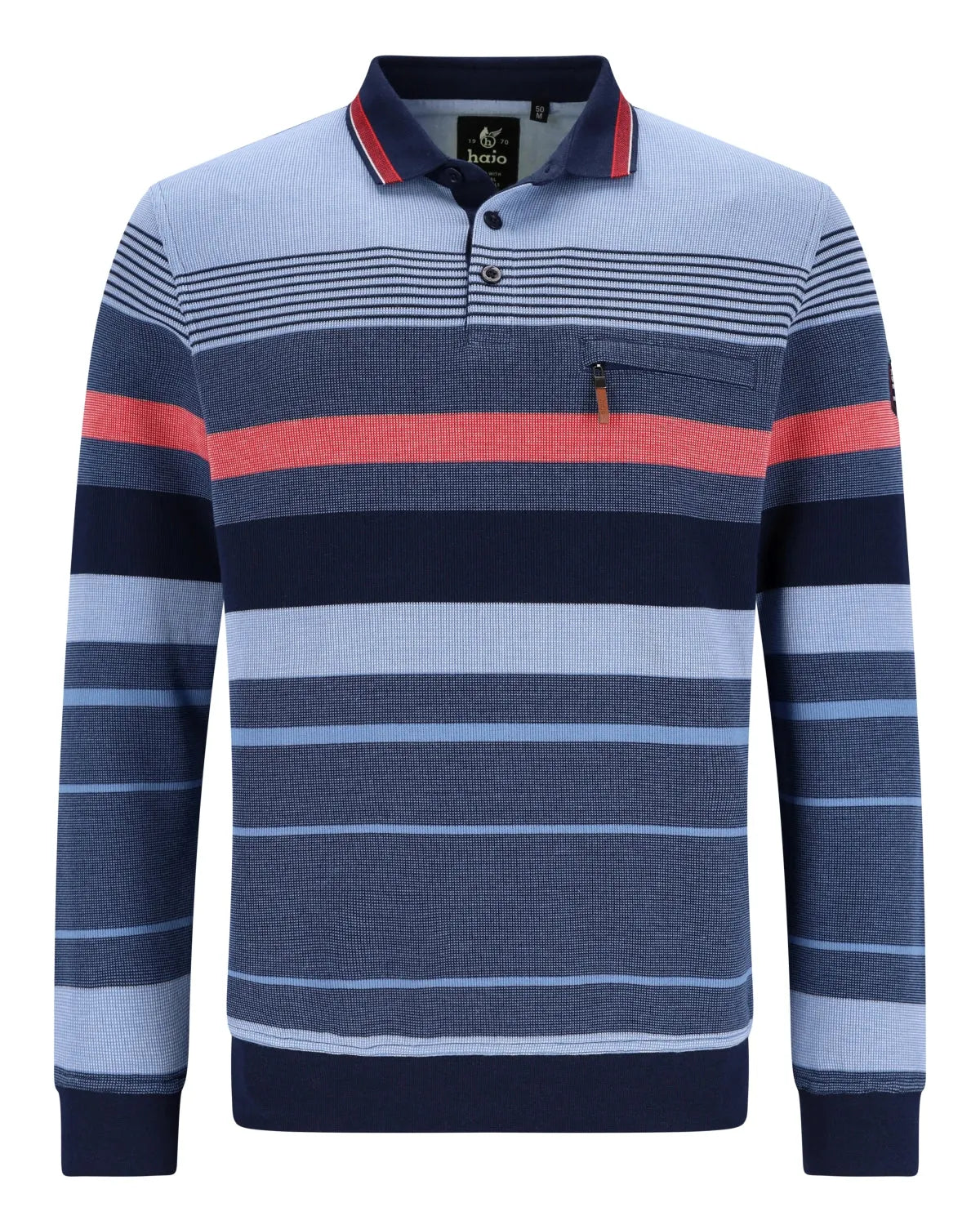 Gestreiftes Sweatshirt in stay fresh-Qualität - 27748-609-48 - Hajo Strick GmbH