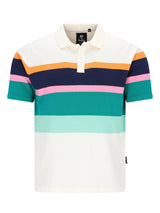 Gestricktes Poloshirt mit platzierten Retrostreifen in Baumwollmischung