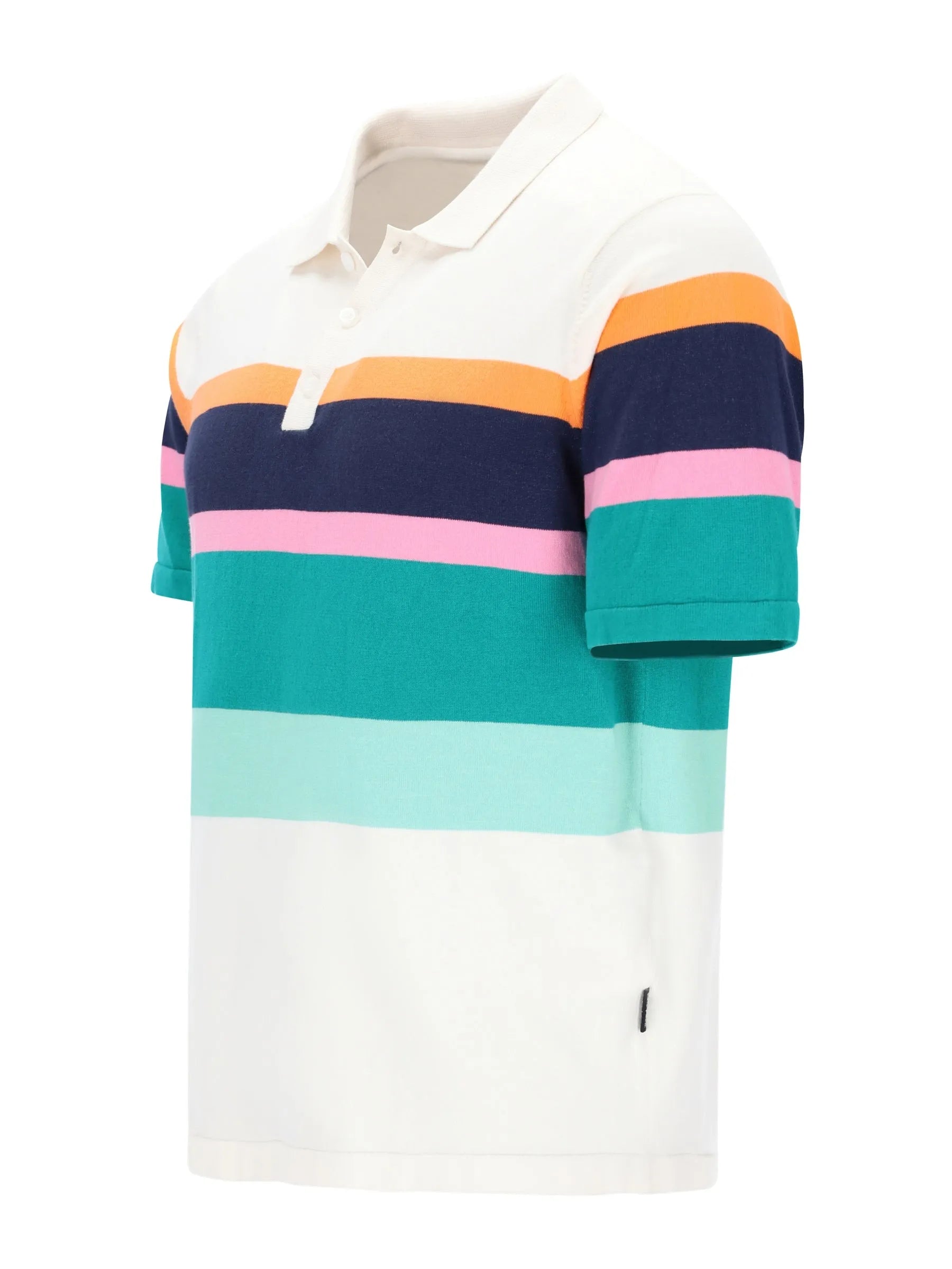 Gestricktes Poloshirt mit platziertem Retrostreifen in Baumwollmischung