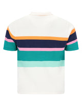 Gestricktes Poloshirt mit platzierten Retrostreifen in Baumwollmischung