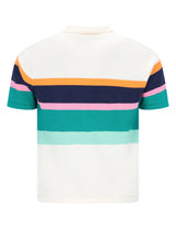Gestricktes Poloshirt mit platzierten Retrostreifen in Baumwollmischung