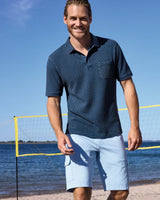 Gewaschenes Poloshirt in Flechtstruktur allover - Hajo Mode