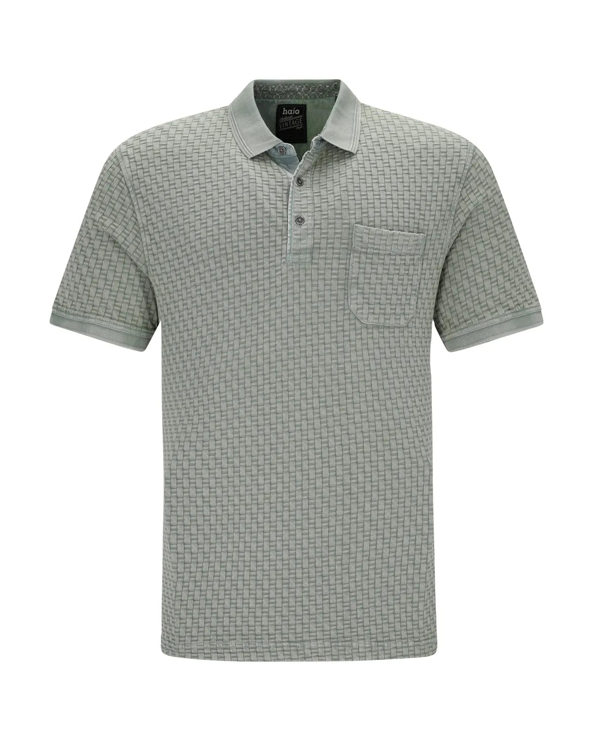Gewaschenes Poloshirt in Flechtstruktur allover - 27793-526-48 - Hajo Mode