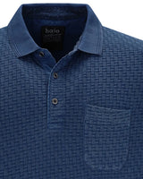 Gewaschenes Poloshirt in Flechtstruktur allover - Hajo Mode