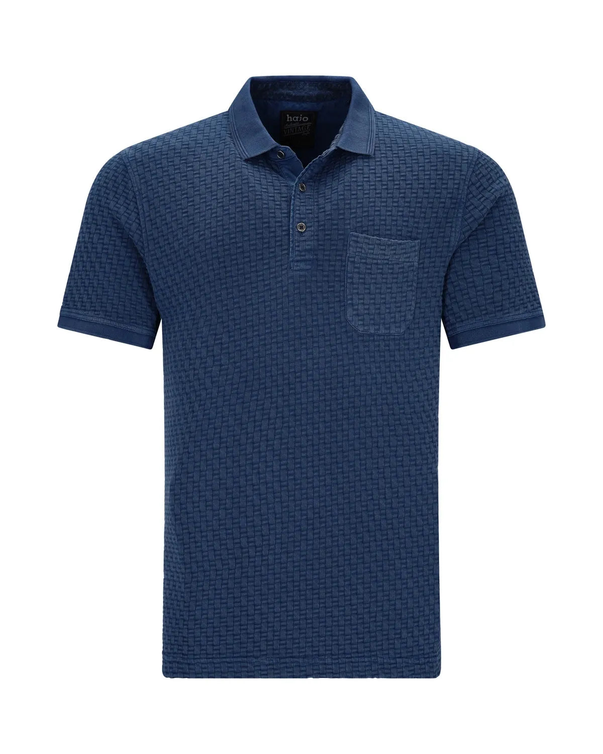 Gewaschenes Poloshirt in Flechtstruktur allover - 27793-638-48 - Hajo Mode