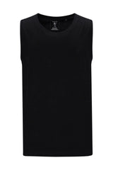 Herren muskelshirt schwarzes ärmelloses t shirt mit rundhalsausschnitt und feiner struktur aus baumwolle