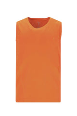 Herren muskelshirt in leuchtendem orange mit ärmellosem design und einfachem rundhalsausschnitt
